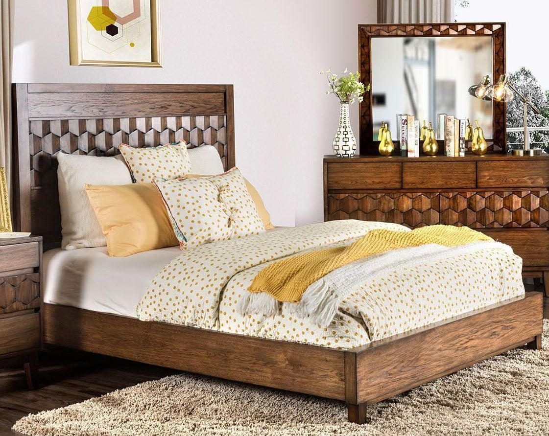 Kallisto Chestnut Brown Queen Platform Bed 1stopbedrooms