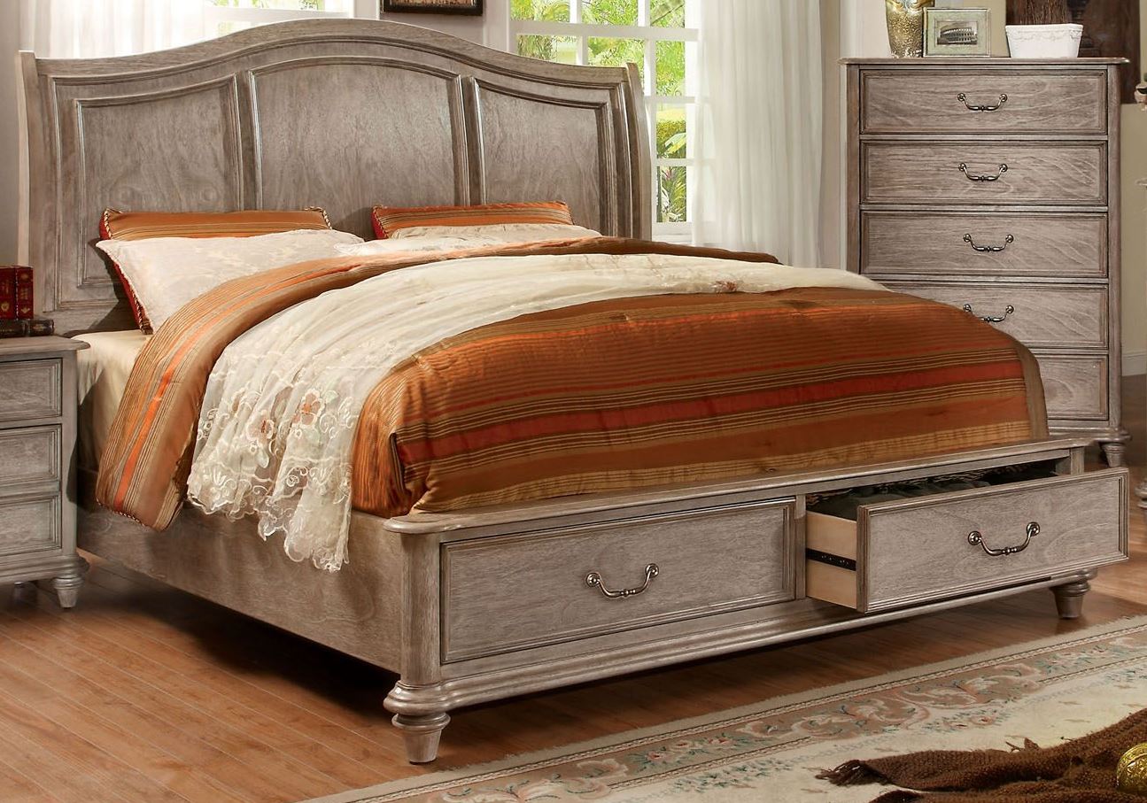 Belgrade I Rustic Natural Tone Cal King Platform Storage Bed