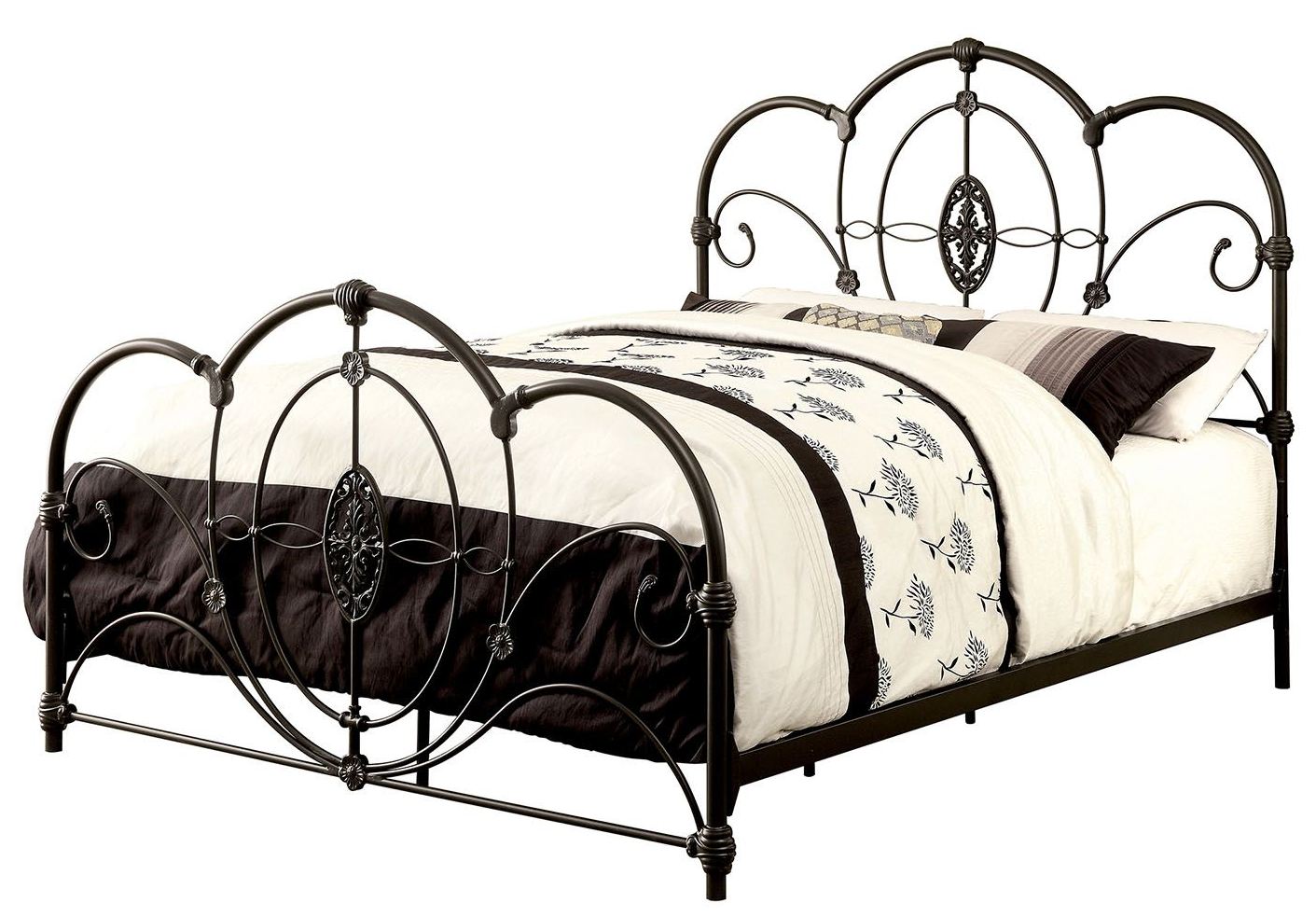 Jania Queen Black Metal Bed 1stopbedrooms