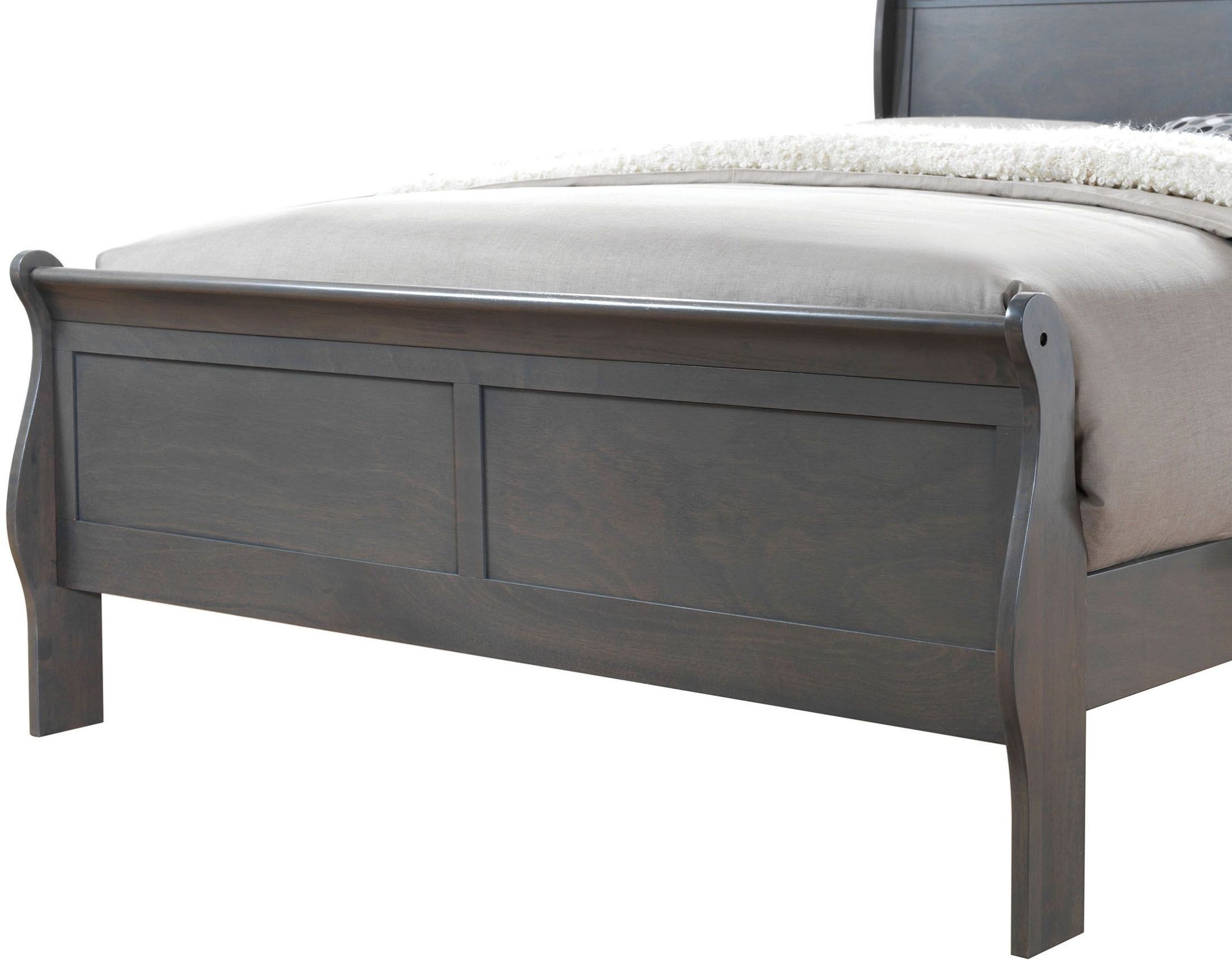 Louis Philippe III Gray Full Sleigh Bed - 1StopBedrooms.