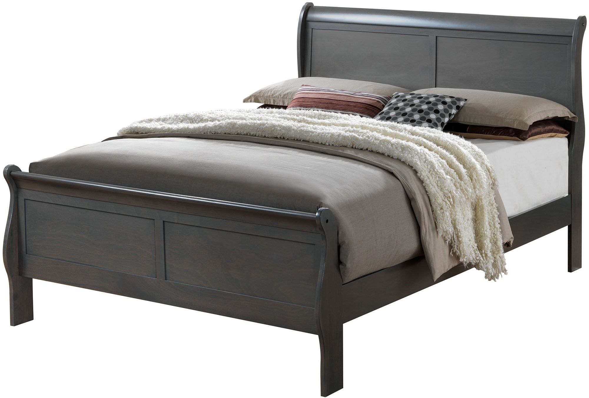 Louis Philippe III Gray Full Sleigh Bed - 1StopBedrooms.