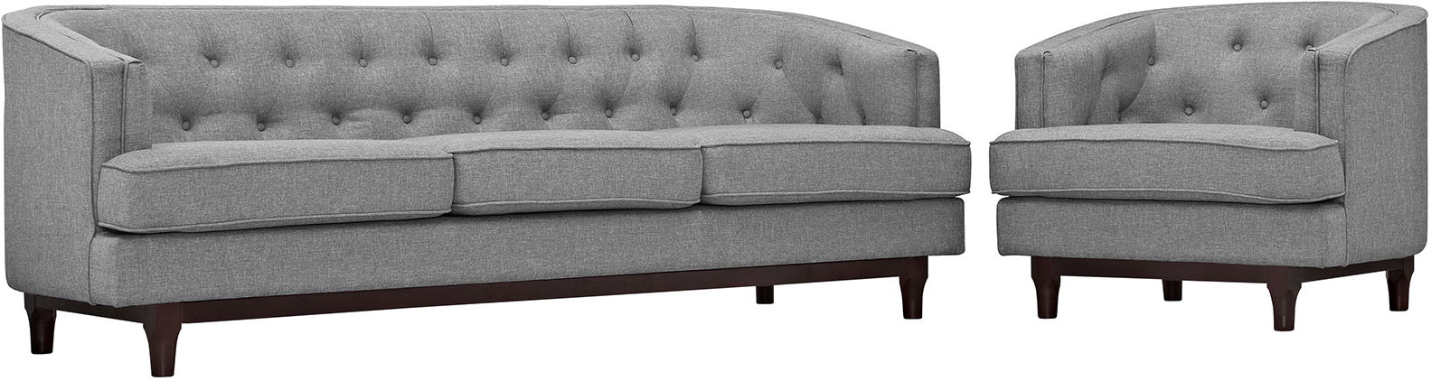 Coast Light Gray Living Room Set Set Of 2 Eei 2450 Lgr Set 1stopbedrooms