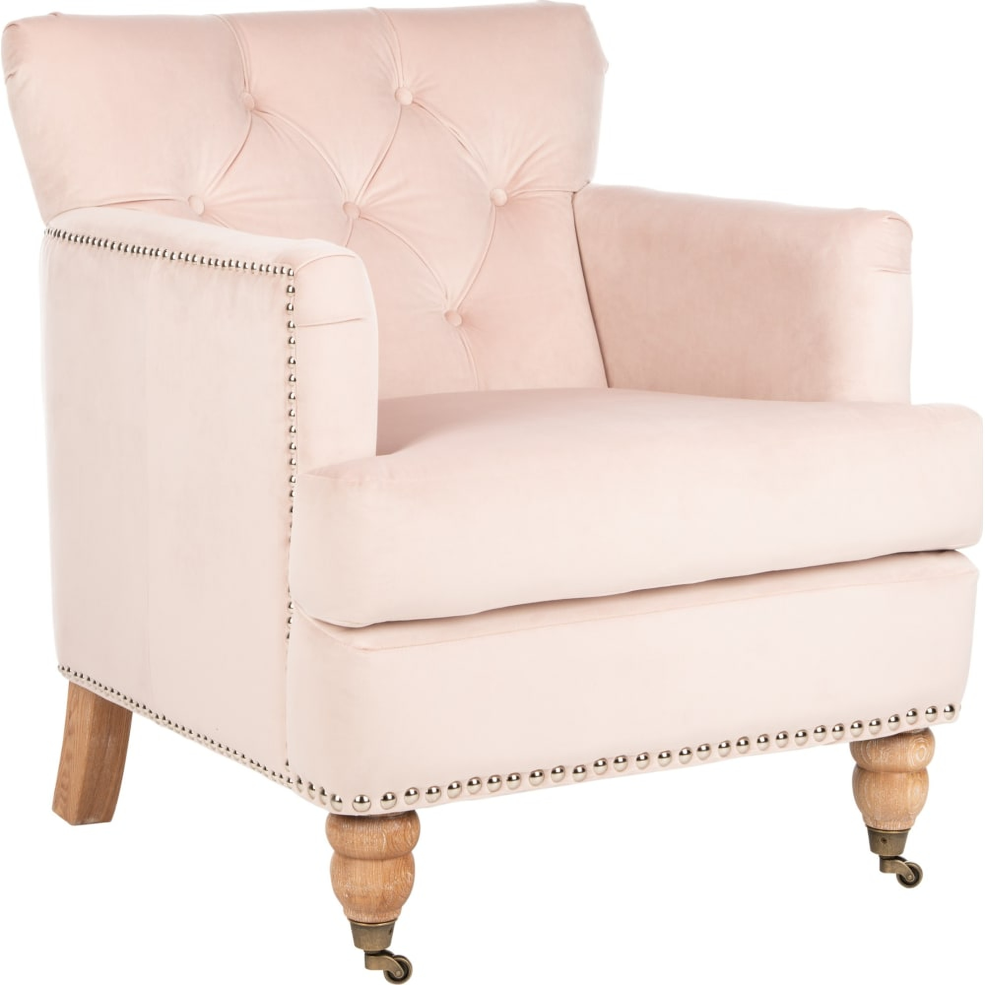 Colin Blush Pink White Wash Tufted Club Chair 1stopbedrooms