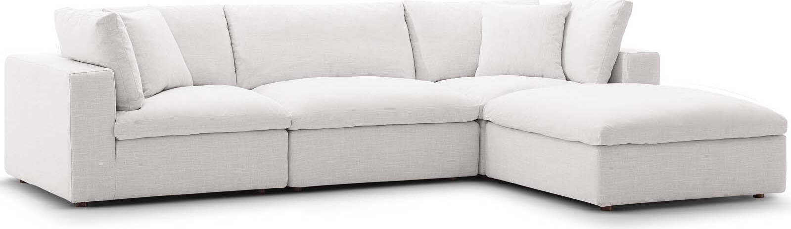 Commix Beige Down Filled Overstuffed 4 Piece Sectional Sofa Set Eei 3356 Bei 1stopbedrooms