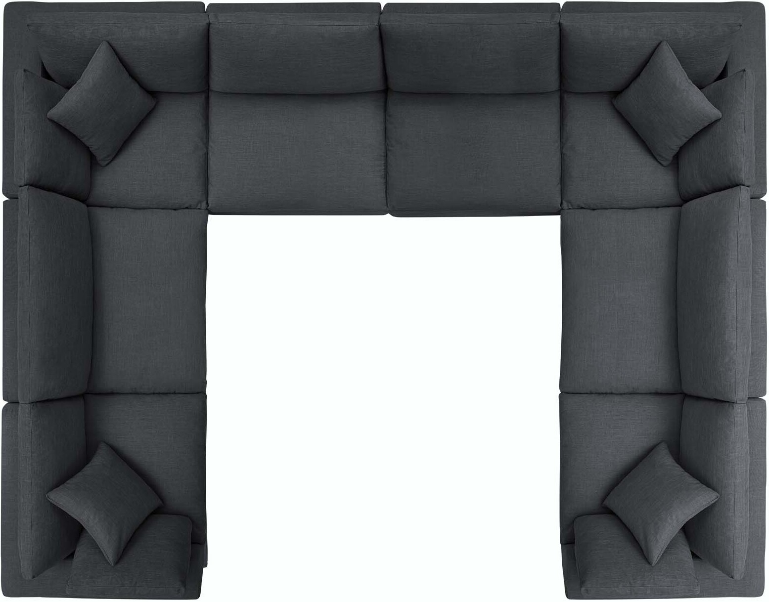 Commix Gray Down Filled Overstuffed 8 Piece Sectional Sofa Set Eei