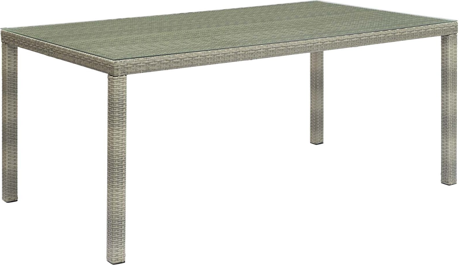 Conduit Light Gray 70 Inch Outdoor Patio Wicker Rattan Dining