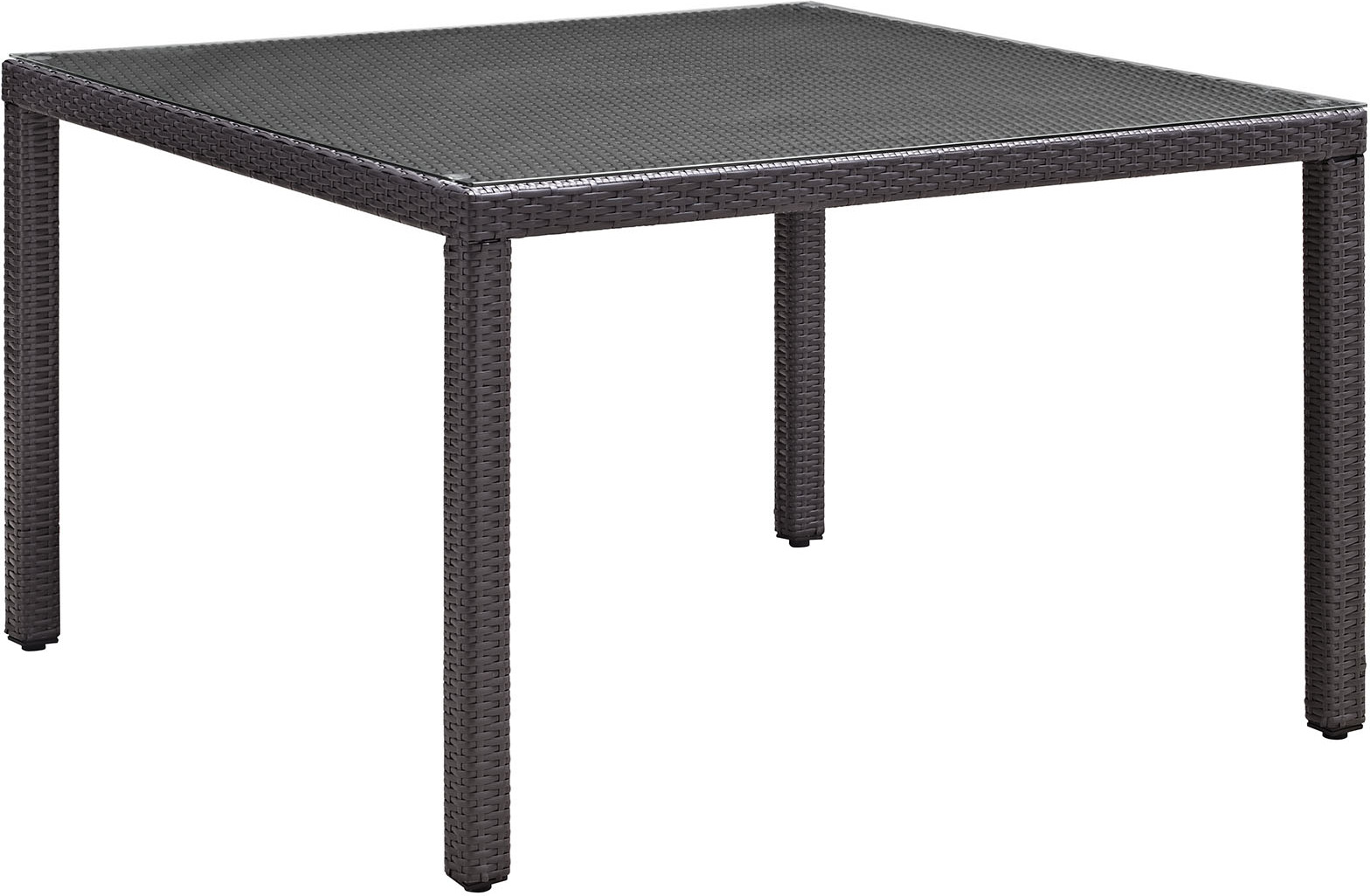Convene Espresso 47 Inch Square Outdoor Patio Glass Top Dining Table Eei 1914 Exp 1stopbedrooms