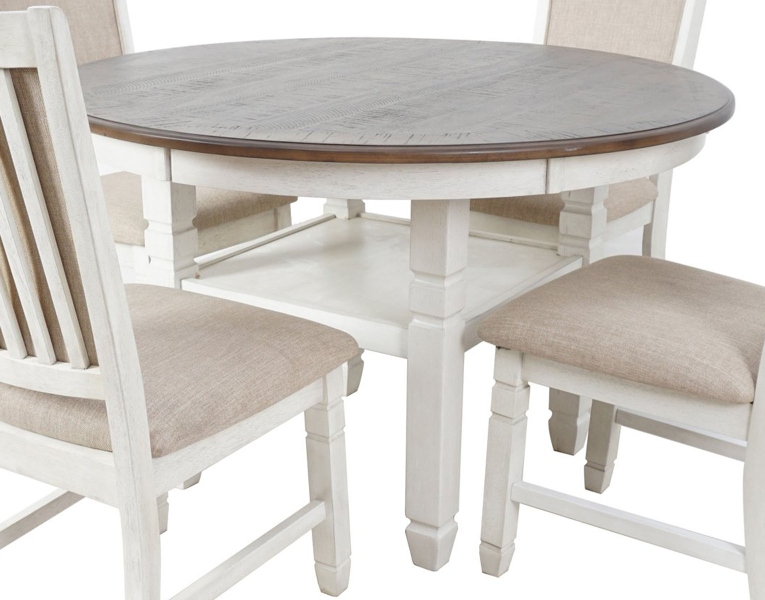 New Classic Furniture Prairie Point 47 Round Dining Table In White D058 11 W 1stopbedrooms