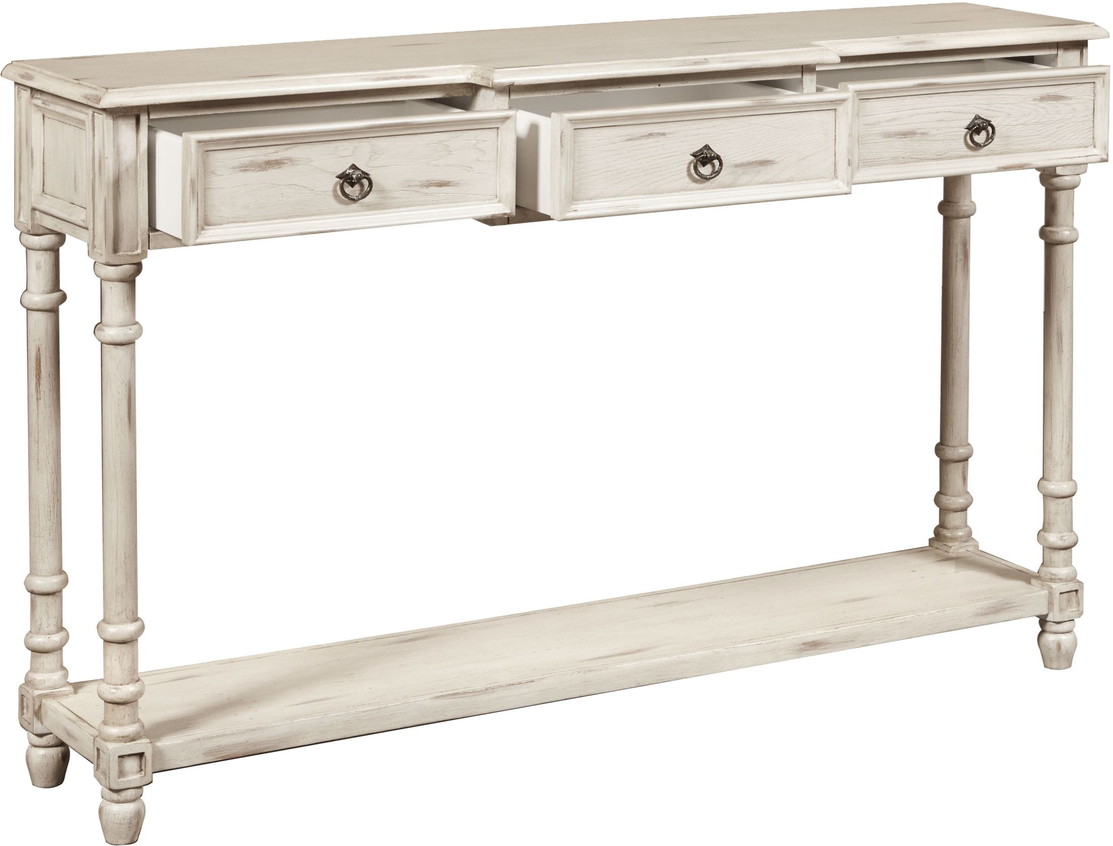 Painted White 3 Drawer Entryway Console Table - 1StopBedrooms.