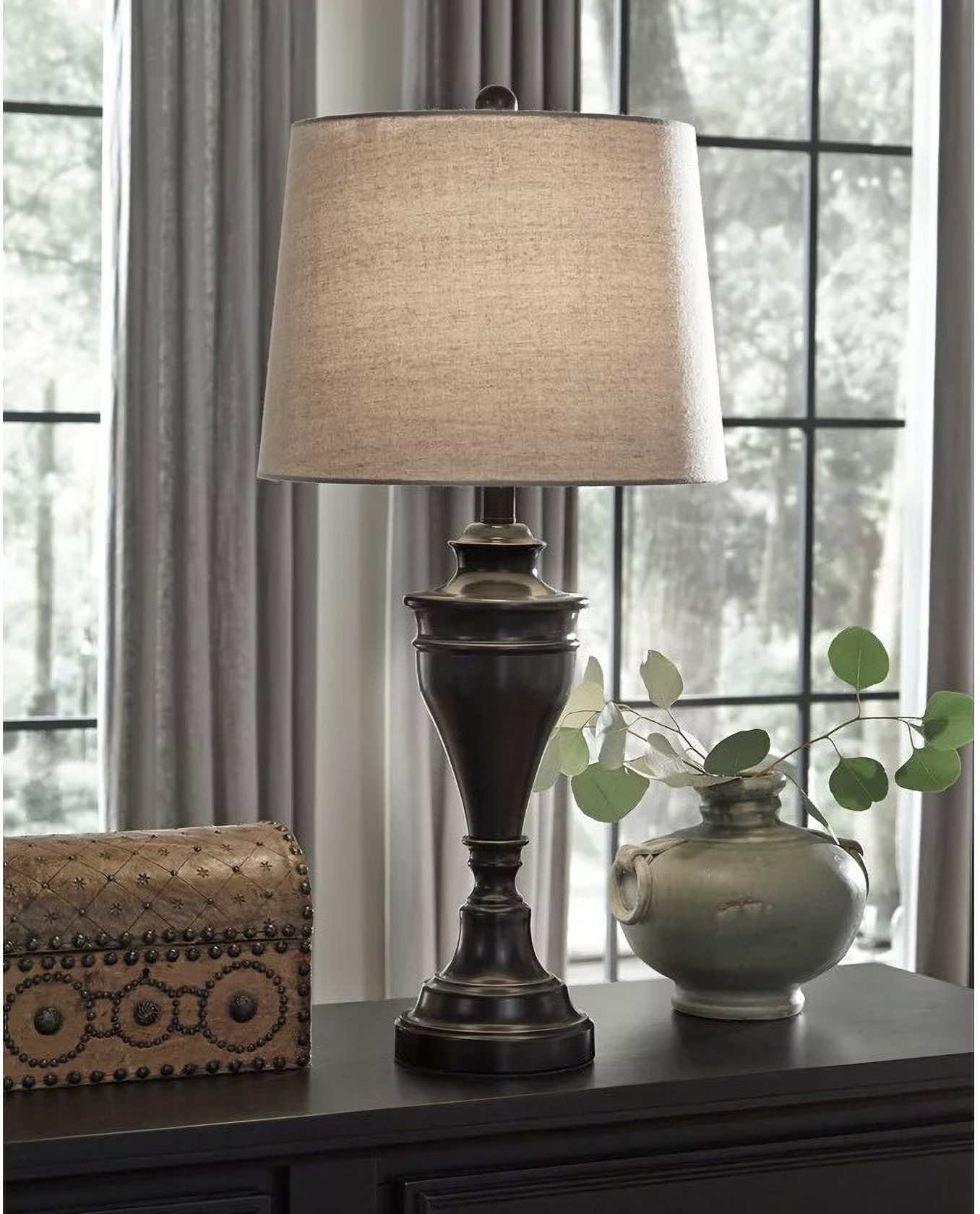 prescott bronze glass table lamp