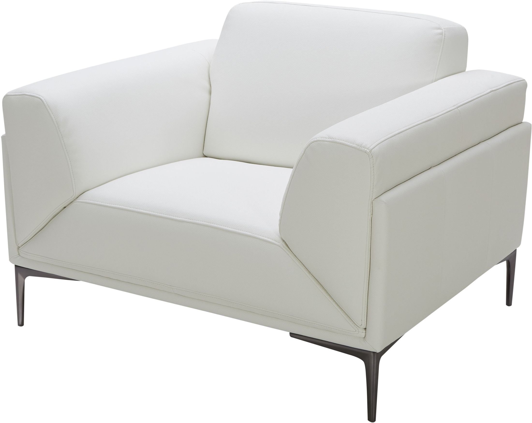 Davos White Leather Chair 1StopBedrooms.