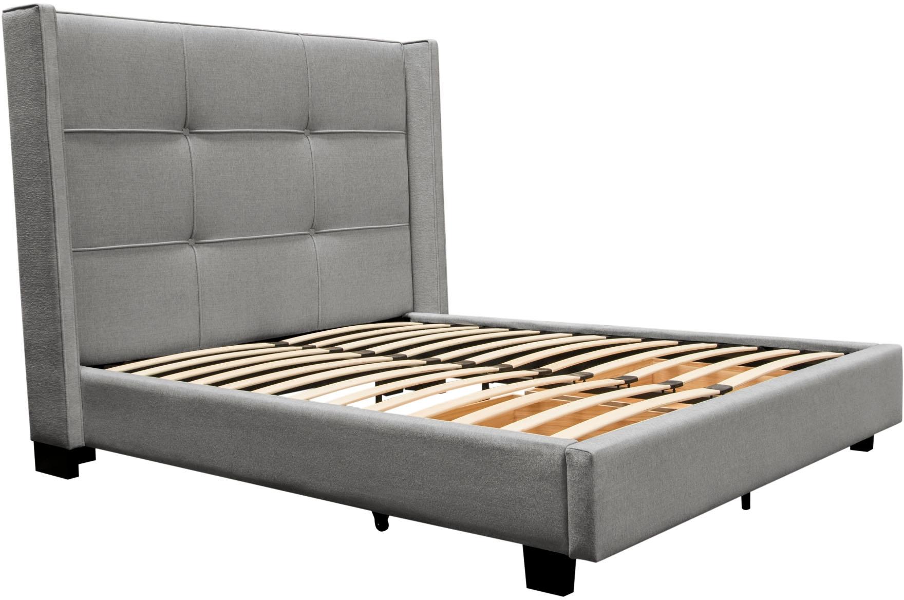Diamond Sofa Beverly Grey Fabric Queen Bed With Footboard Storage 1stopbedrooms