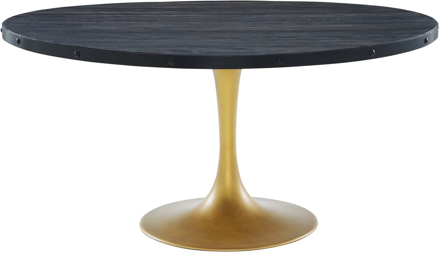 Drive Black And Gold 60 Inch Round Wood Top Dining Table Eei 3587 Blk Gld 1stopbedrooms Drive Black And Gold 60 Inch Round Wood, 60 Inch Round Black Pedestal Table