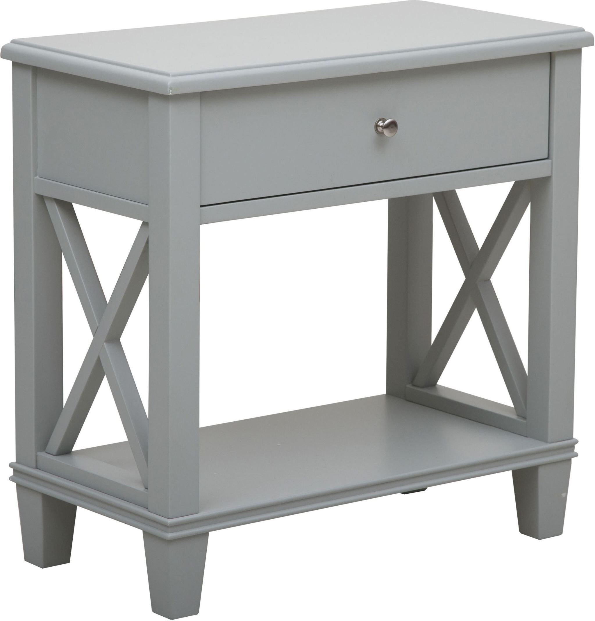 Light Gray Shelf Side Table 