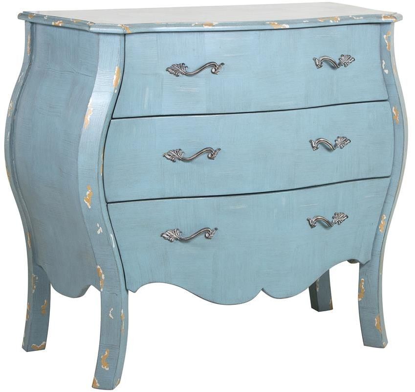 Distressed Blue French Drawer Chest 1stopbedrooms