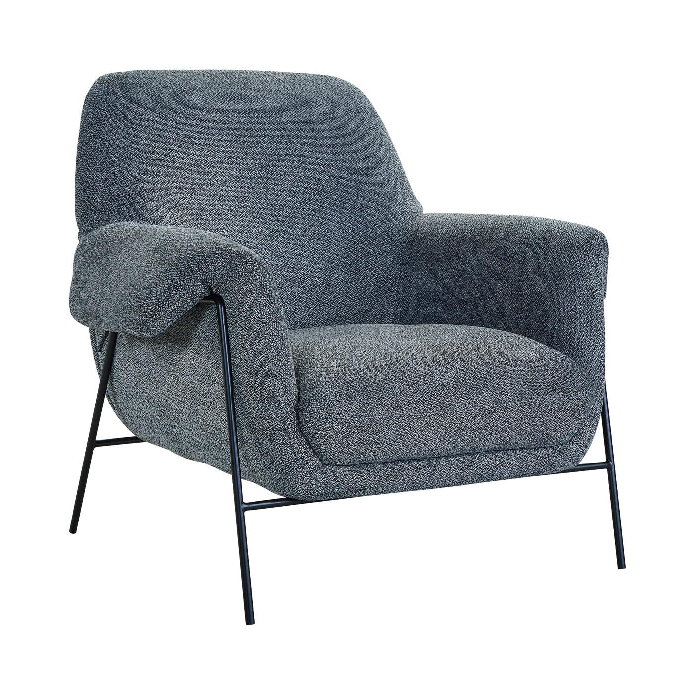 Elie Black Metal And Pewter Fabric Accent Chair 1stopbedrooms