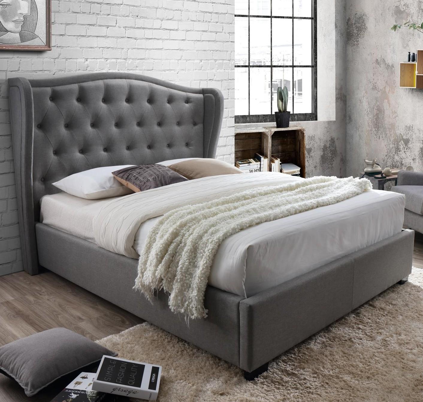 Festa Gray Tufted Upholstered King Bed 1stopbedrooms