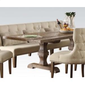 Acme Inverness Double Pedestal Dining Table In Salvage Oak 66080