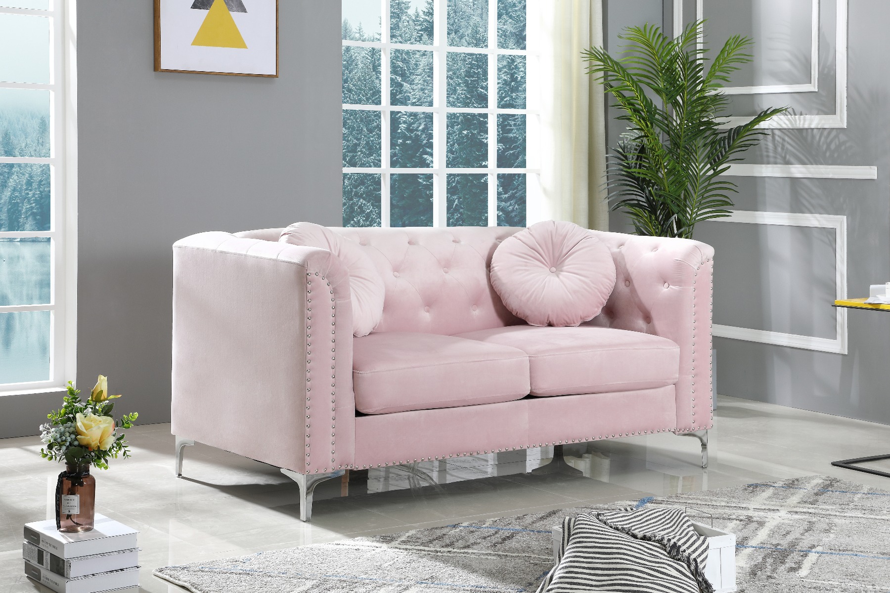 Glory Furniture Pompano G894a L Loveseat Pink 1stopbedrooms