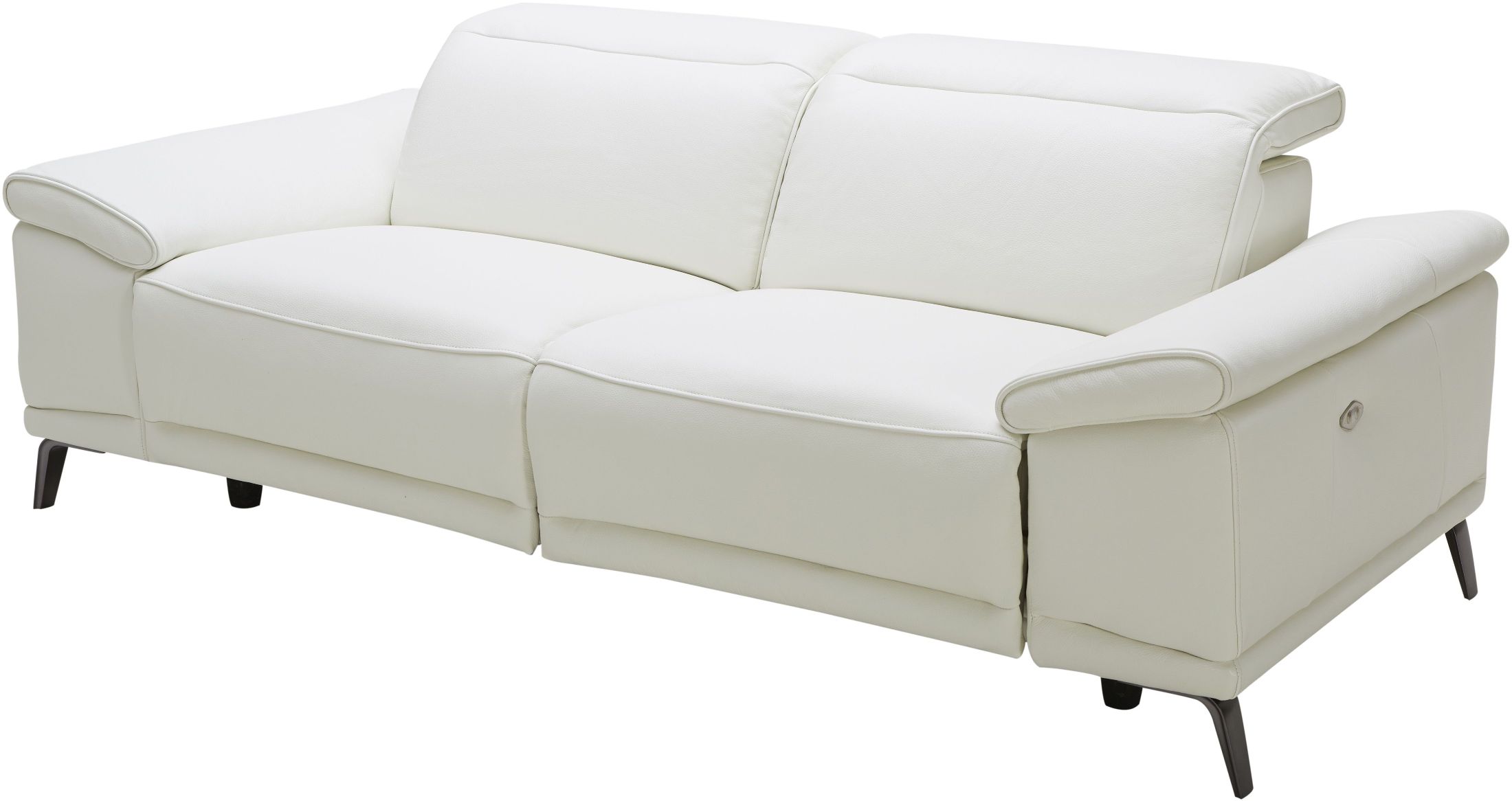 Gaia White Leather Power Reclining Sofa 1stopbedrooms