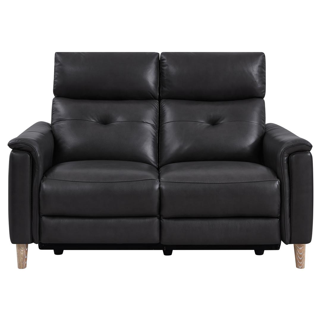 Gala Pewter Genuine Leather Reclining Loveseat 1stopbedrooms