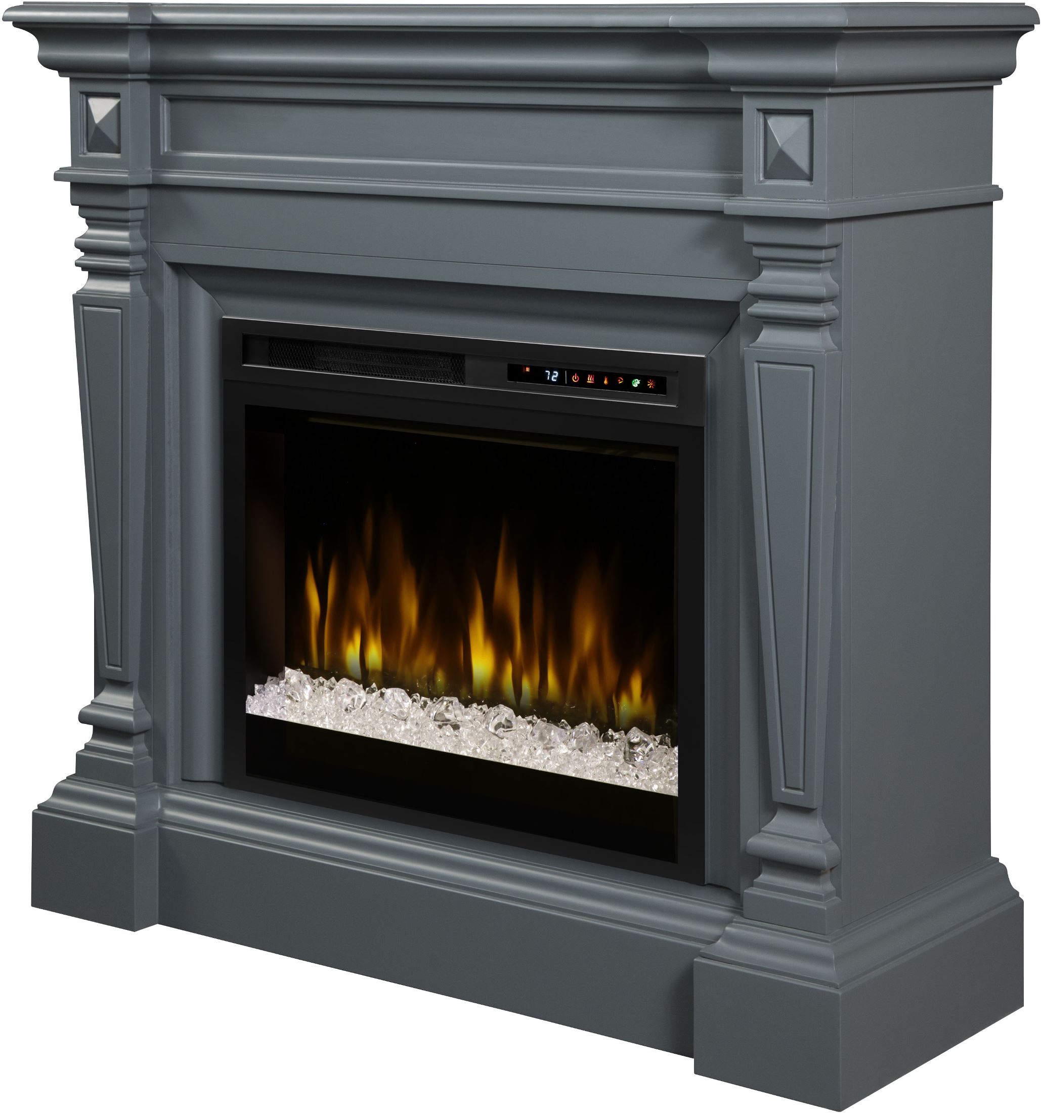 Heather Grey Electric Fireplace Mantel With Acrylic Ice Xhd