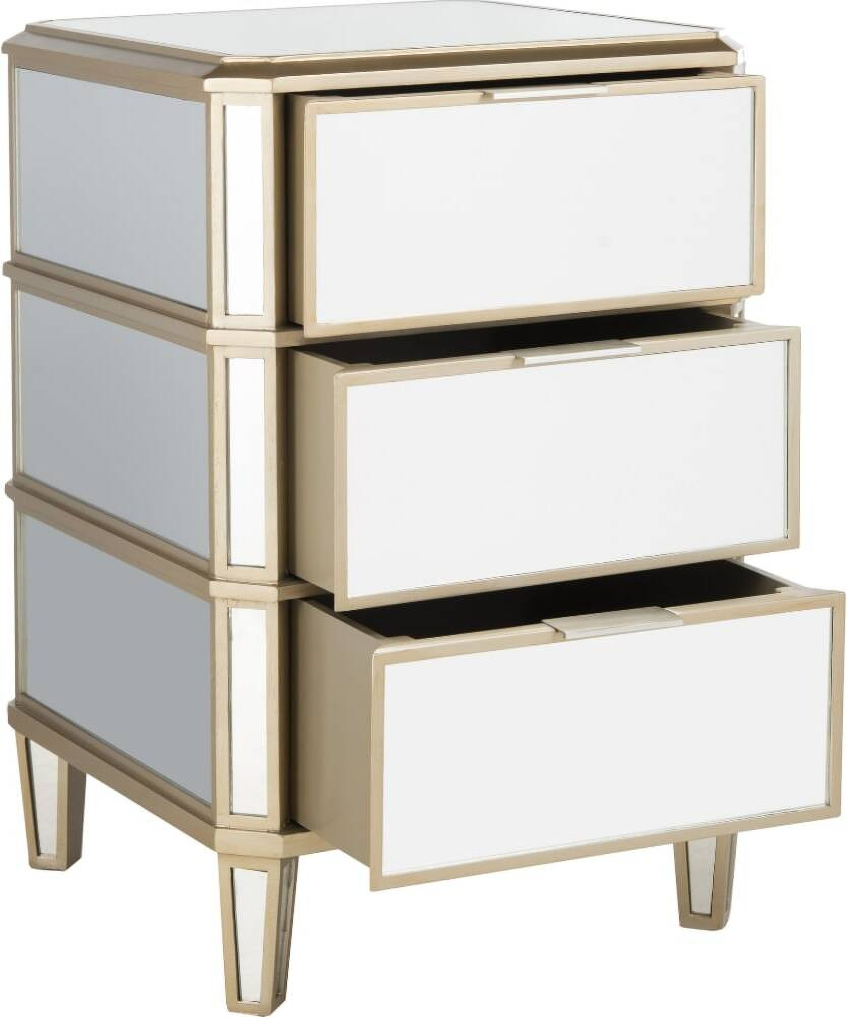 Giana Mirror 3 Drawer Mirrored Nightstand 1stopbedrooms