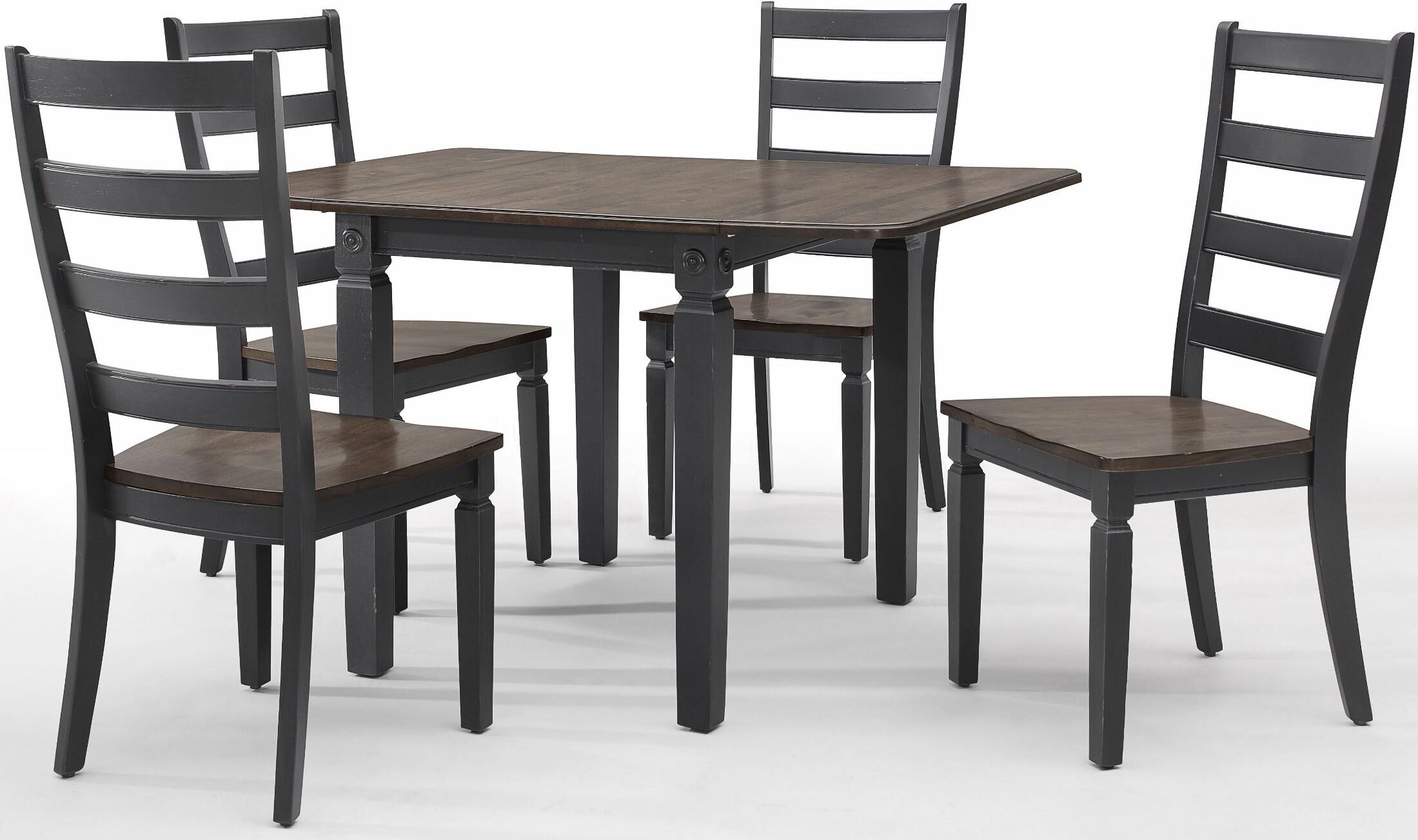 Glennwood Rubbed Black and Charcol Drop Leaf Dining Table ...
