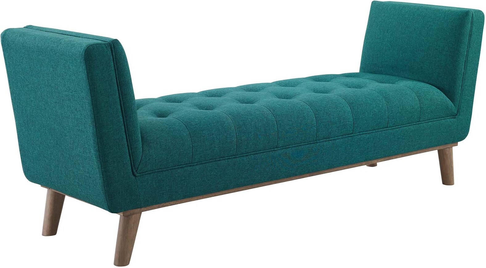 Haven Teal Tufted Button Upholstered Fabric Accent Bench Eei 3002 Tea 1stopbedrooms