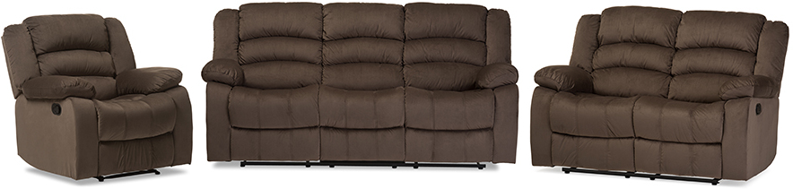Hollace Modern And Contemporary Taupe Microsuede Sofa Loveseat And