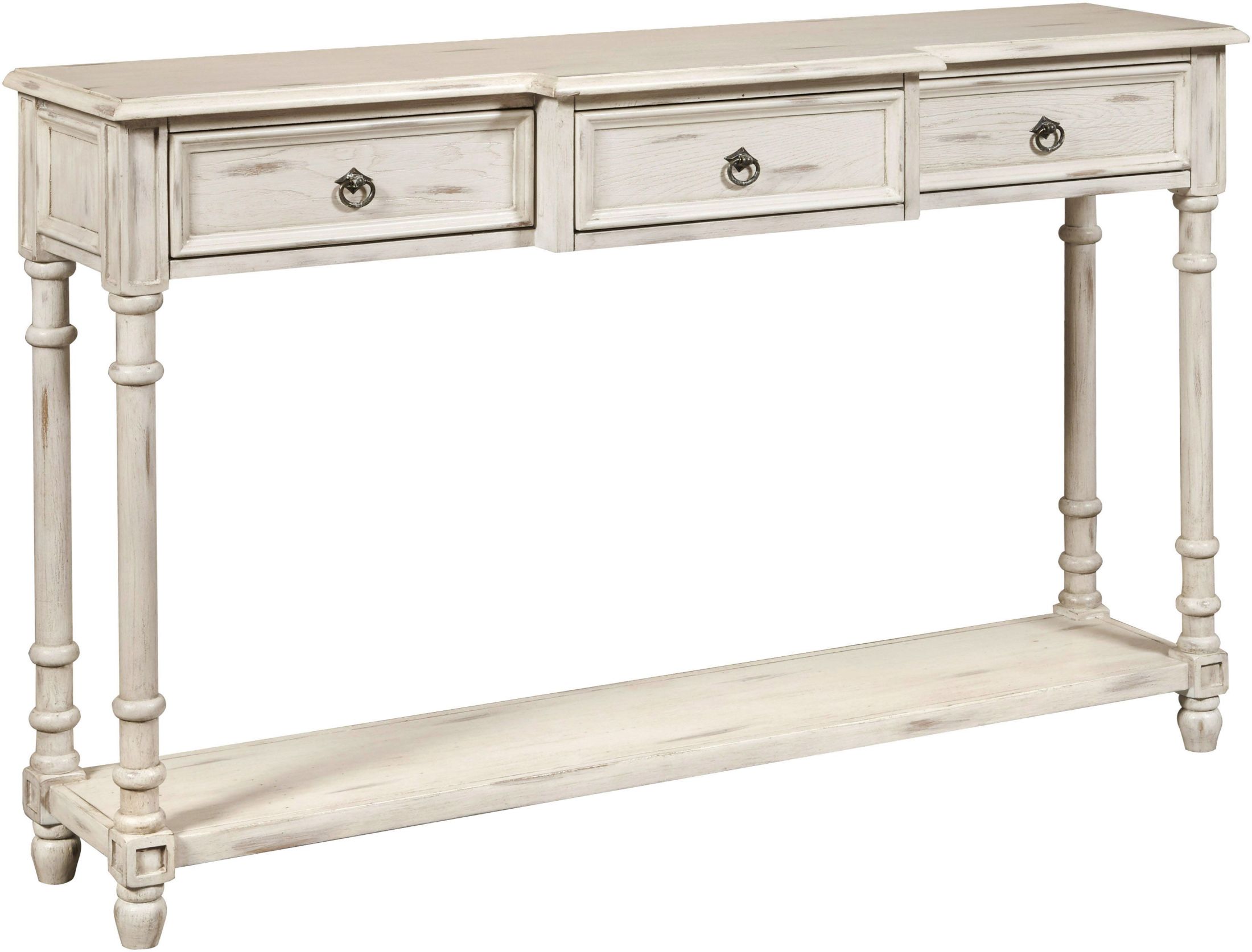Painted White 3 Drawer Entryway Console Table - 1StopBedrooms.