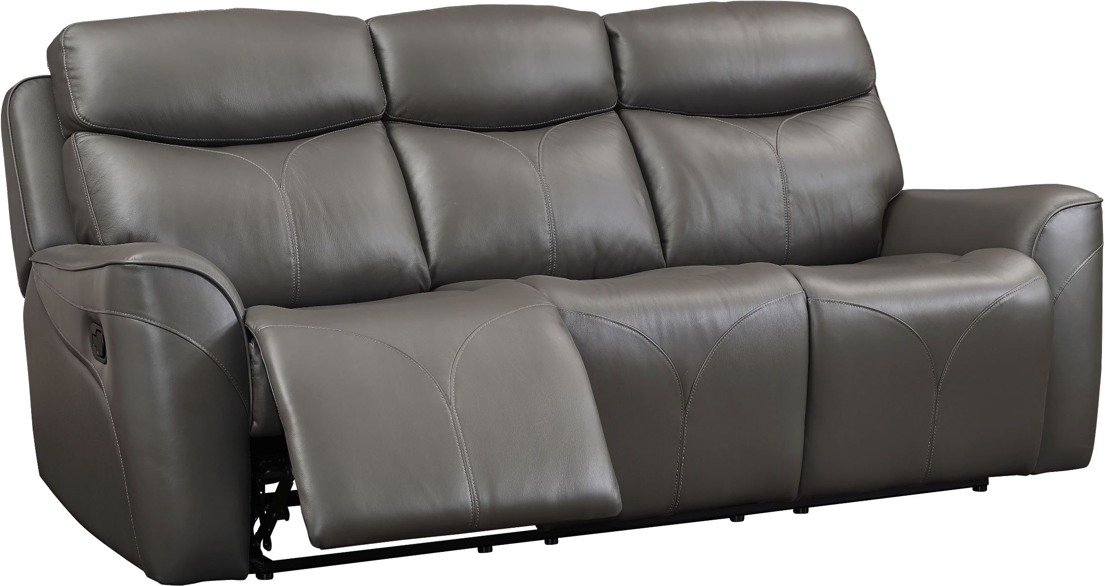 Roxbury Gray Leather Dual Reclining Sofa 1stopbedrooms