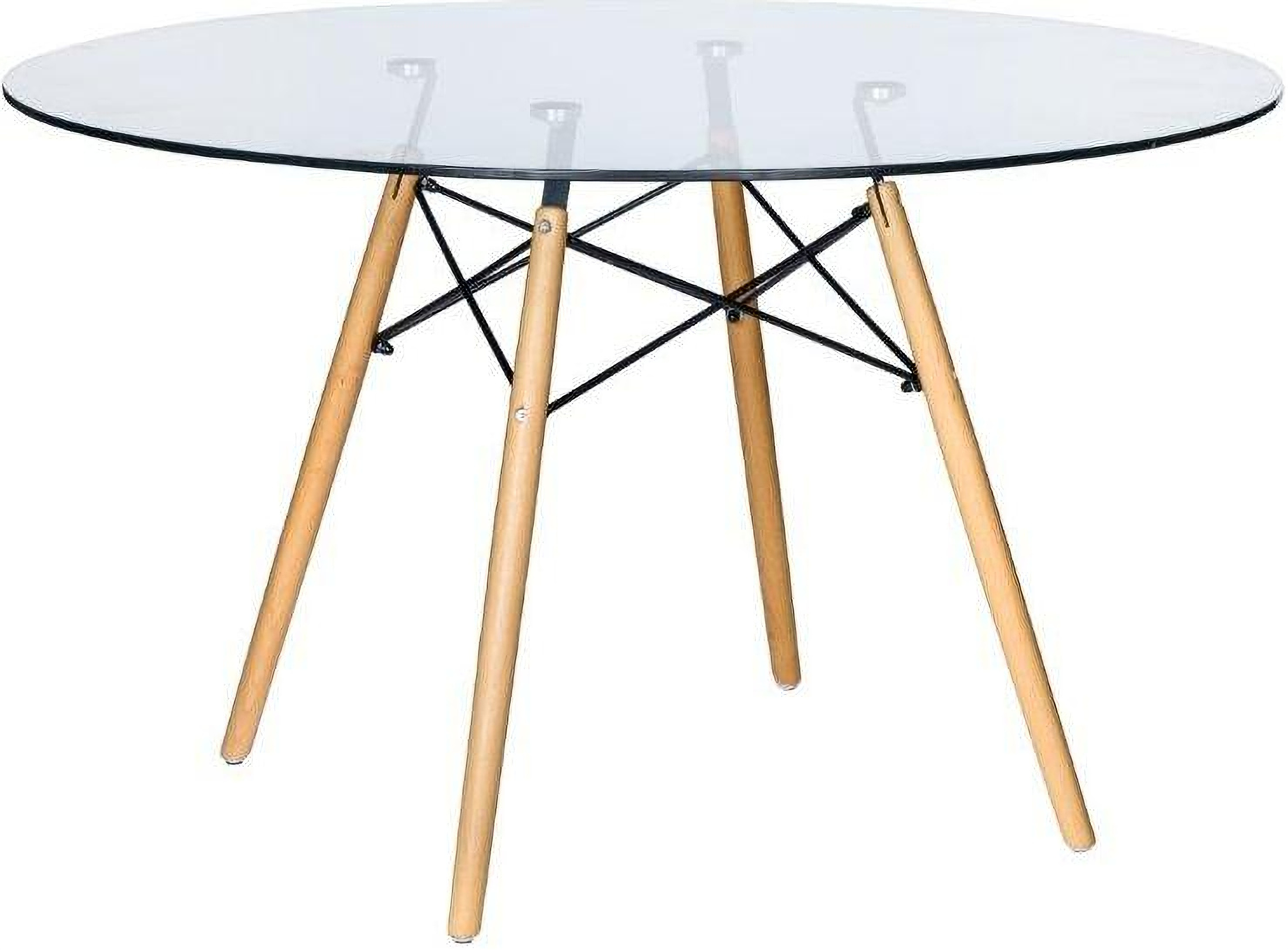 Leisuremod Dover Clear Round Dining Table 1stopbedrooms