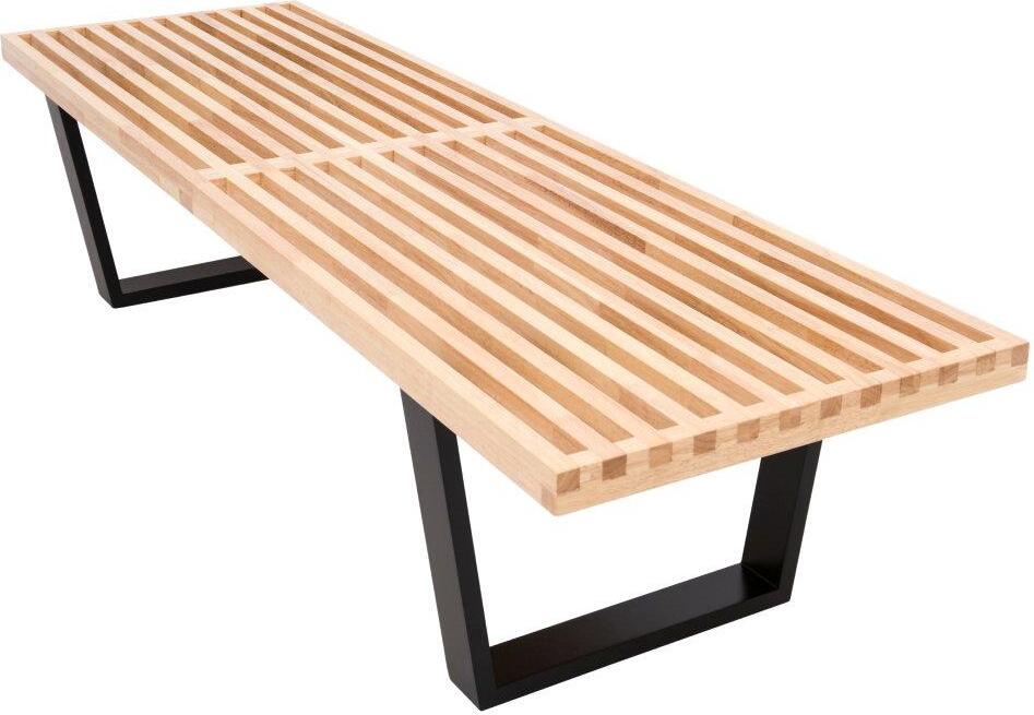 Leisuremod Nelson Natural 5 Feet Platform Bench 1stopbedrooms