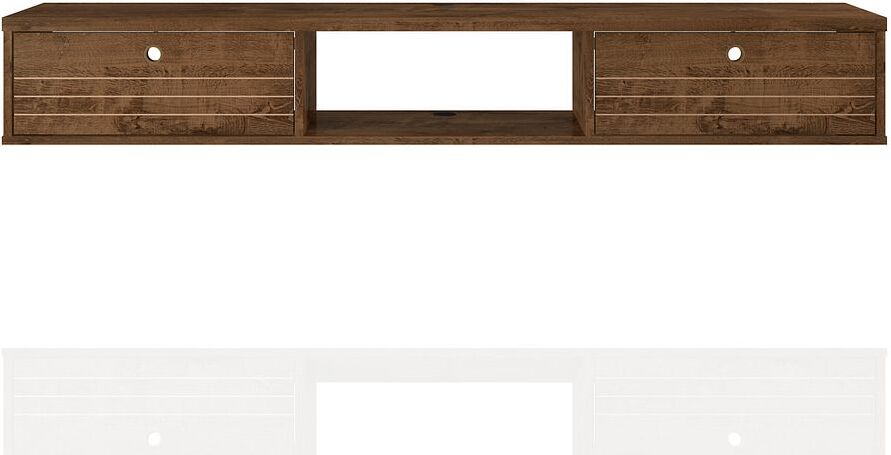 Liberty 62 99 Mid Century Modern Floating Office Desk With 3 Shelves In Rustic Brown 1stopbedrooms