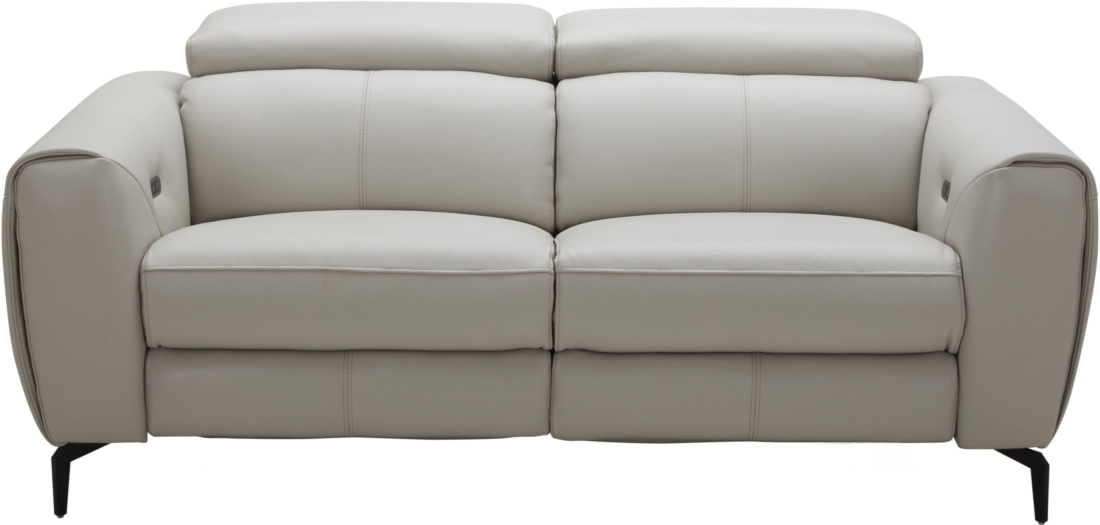 Lorenzo Light Grey Leather Reclining Loveseat 1stopbedrooms