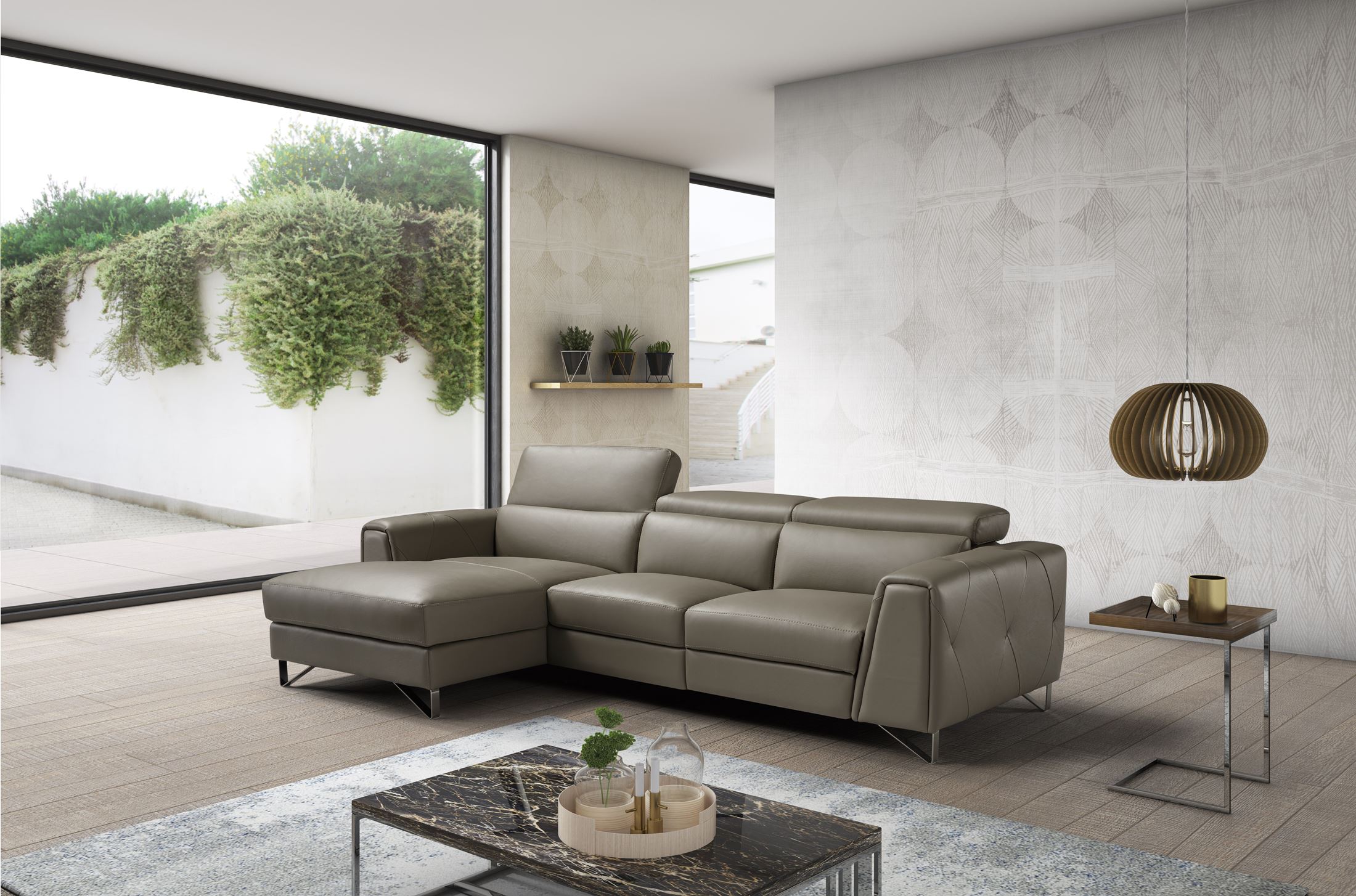 Magic Taupe Leather Laf Sofa Chaise 1stopbedrooms Magic Taupe Leather Laf Sofa Chaise