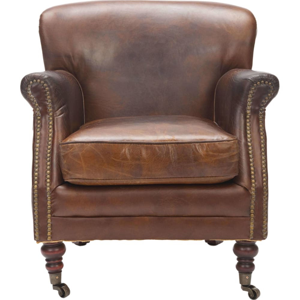 Manchester Vintage Cigar Brown Leather Arm Chair 1stopbedrooms