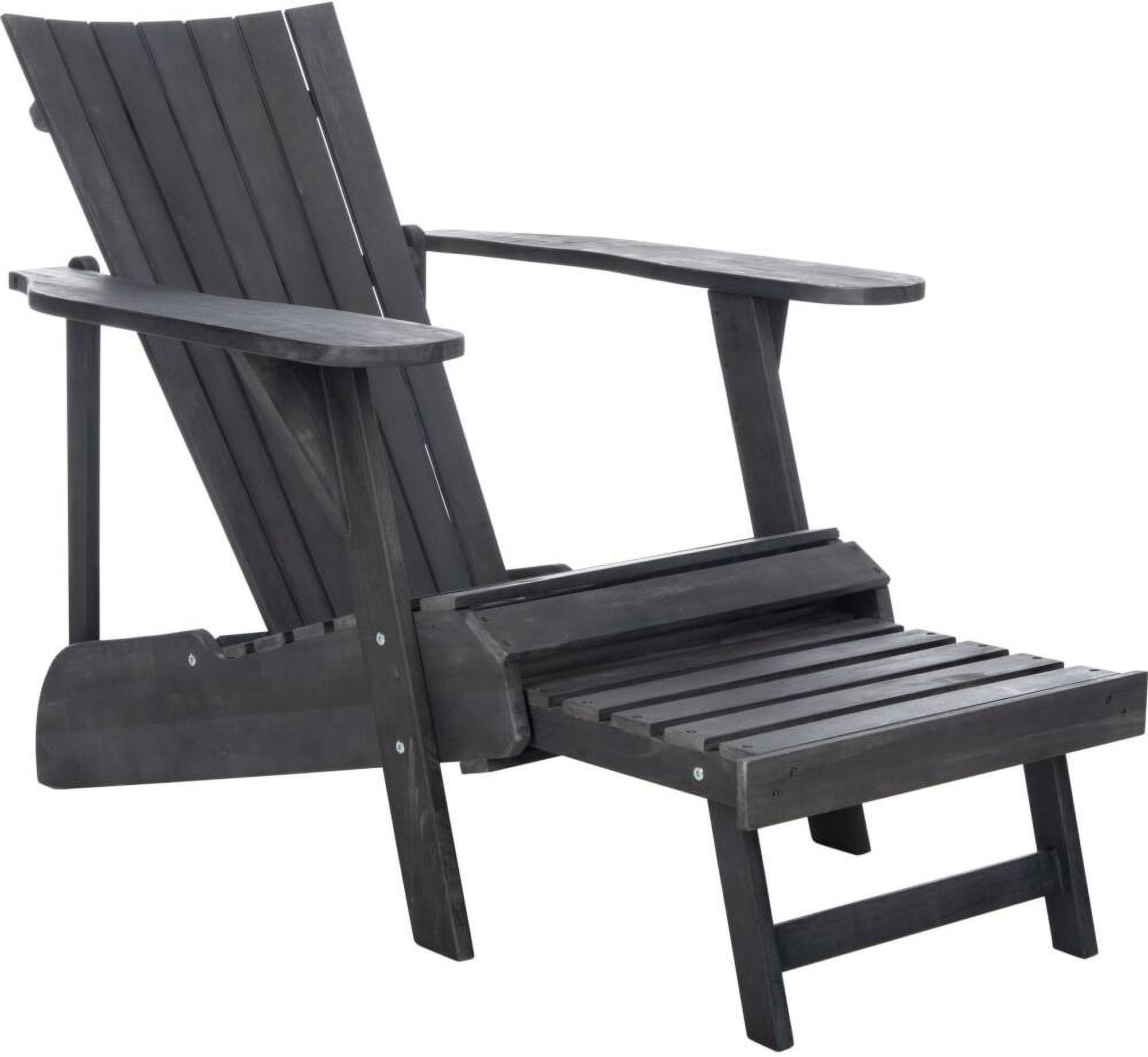Merlin Ash Gray Adirondack Chair With Retractable Footrest ...