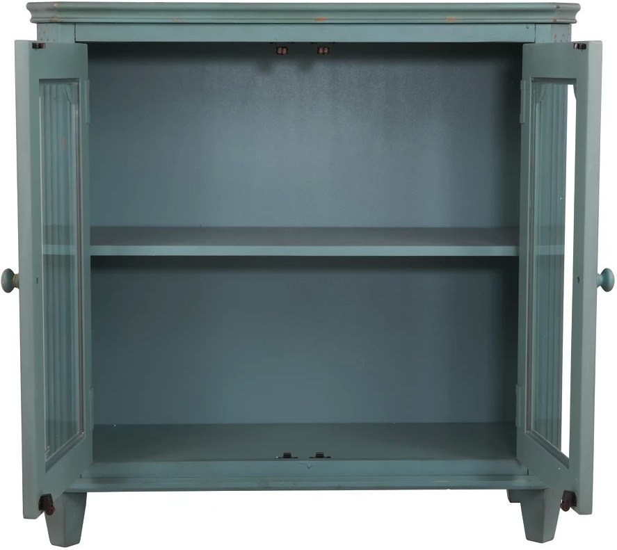 Mirimyn Antique Teal Door Accent Cabinet - 1StopBedrooms.