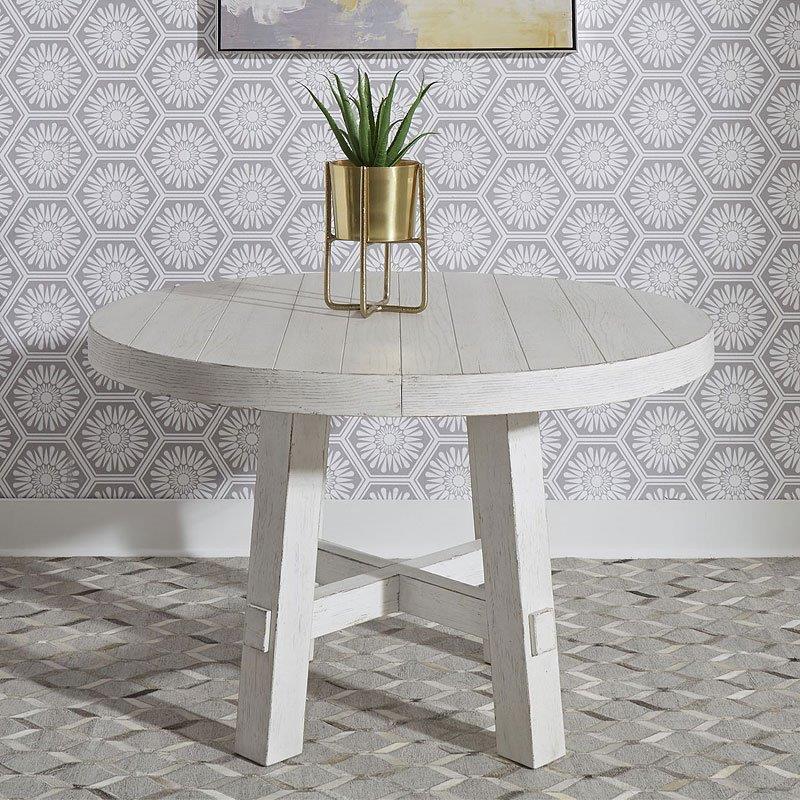 Modern Farmhouse Round Dining Table (Aged White ...