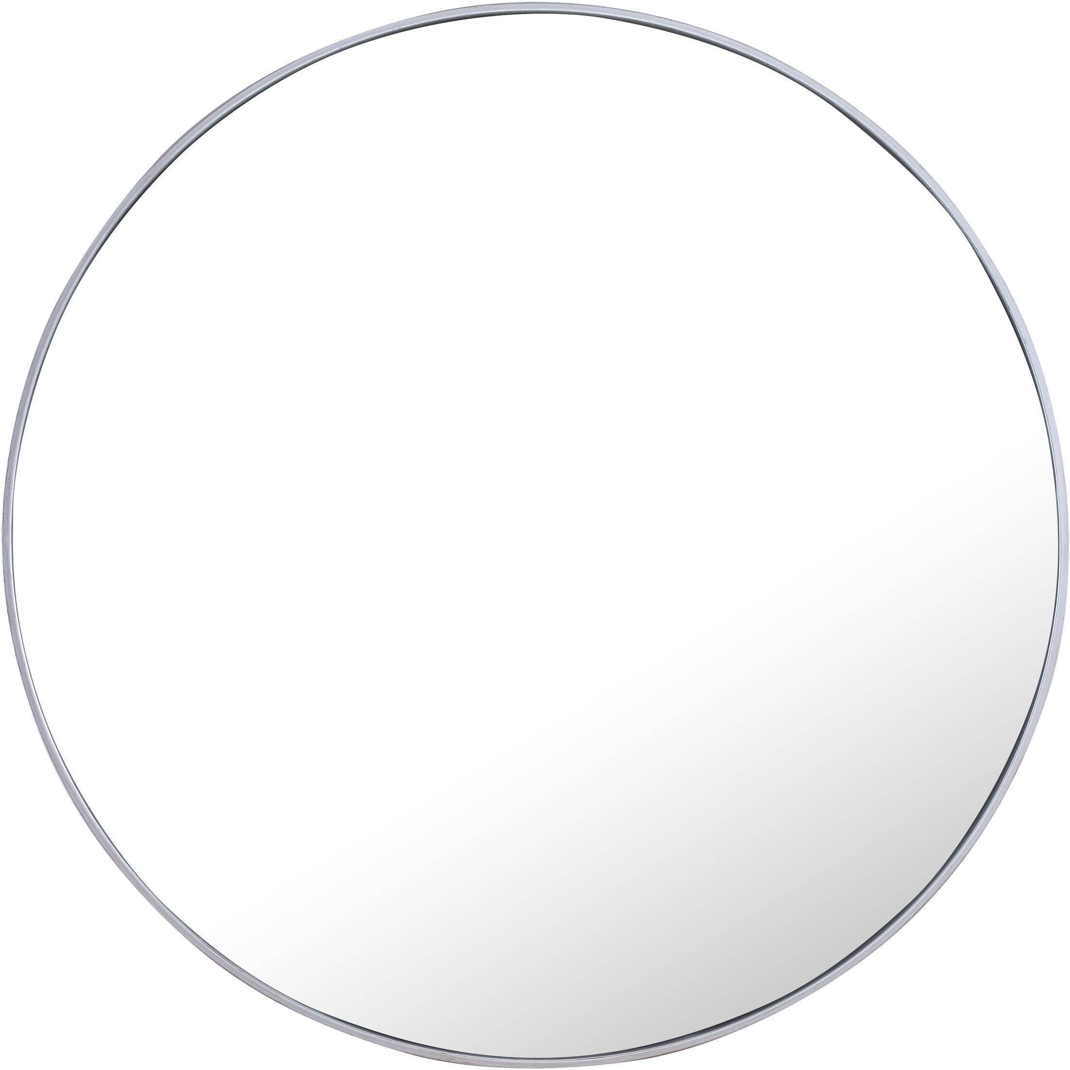 round silver mirror
