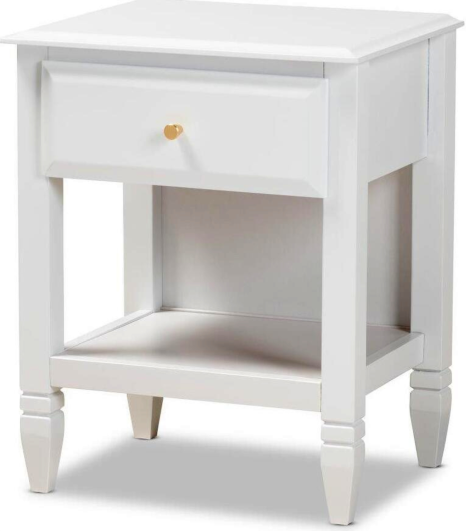 Naomi Classic And Transitional White Finished Wood 1 Drawer Bedroom Nightstand 1stopbedrooms