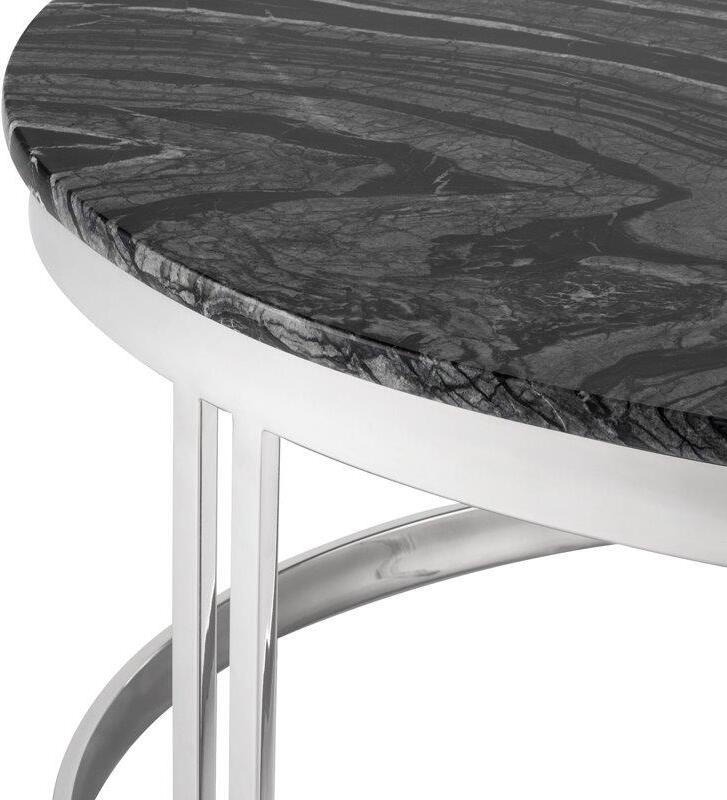 Nicola Black Wood Vein Stone Coffee Table - 1StopBedrooms.