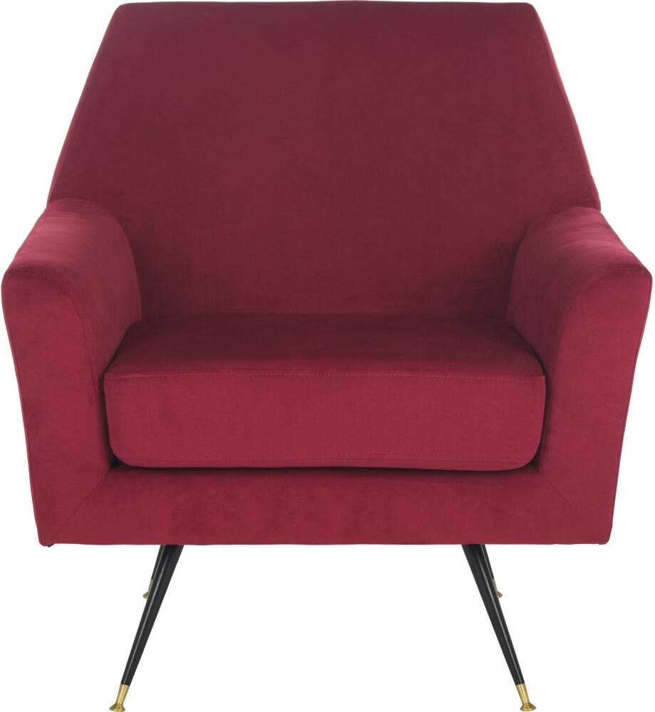 Nynette Maroon Velvet Retro Mid Century Accent Chair 1stopbedrooms