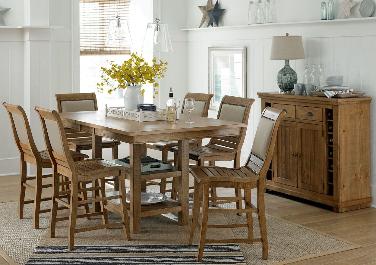 Willow Distressed Pine Rectangular Extendable Counter ... on {keyword}