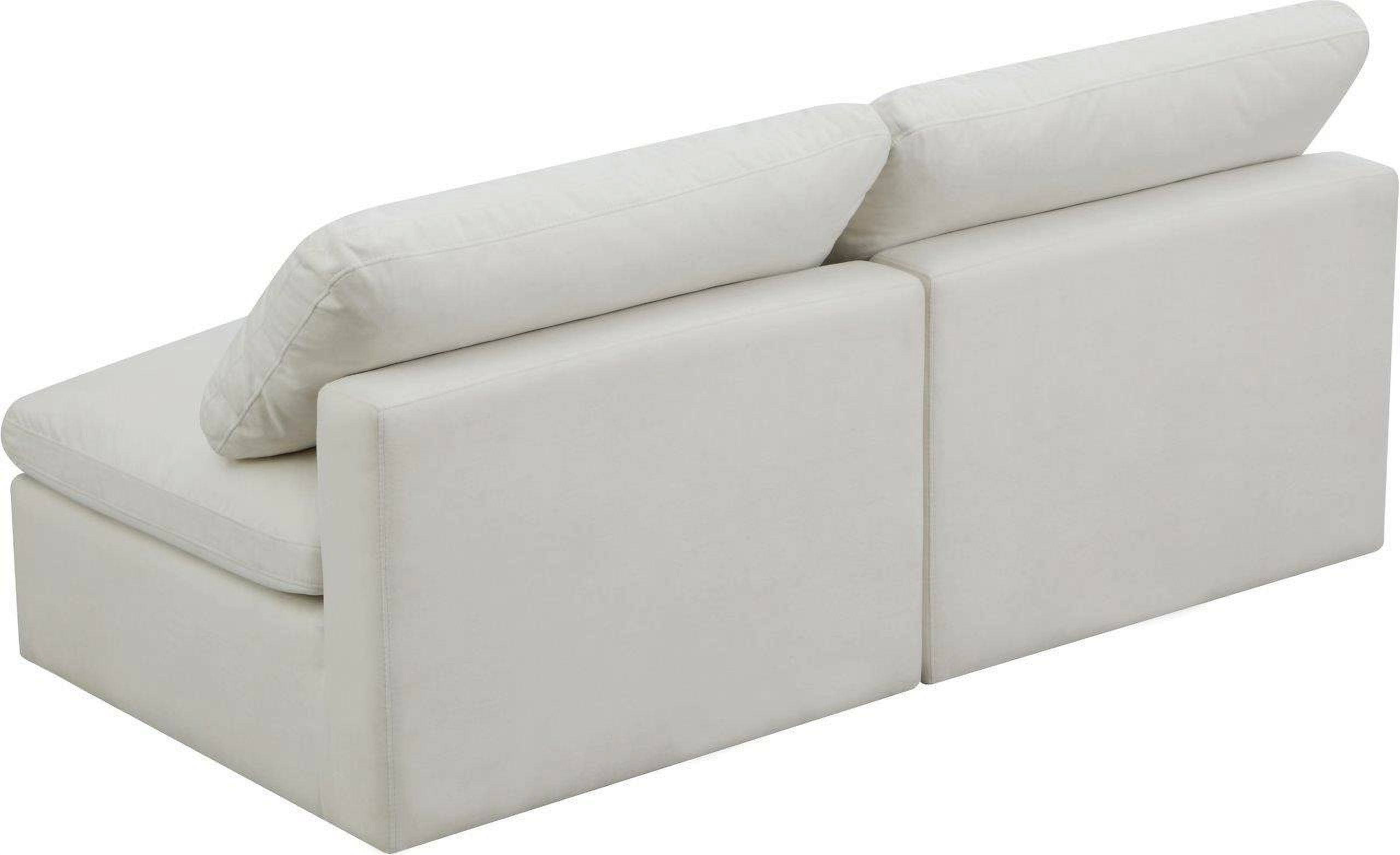 Plush Cream Velvet Standard Cloud Modular Sofa 602Cream-S2 - 1StopBedrooms.