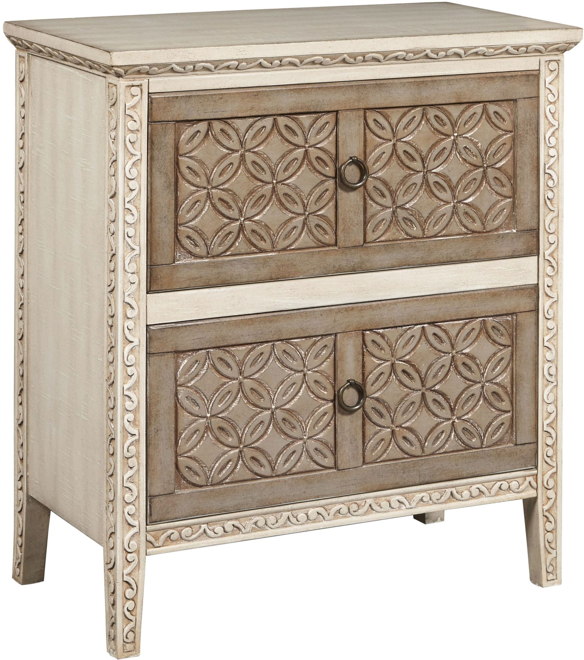 Two Tone Carved Accent Drawer Chest 1stopbedrooms