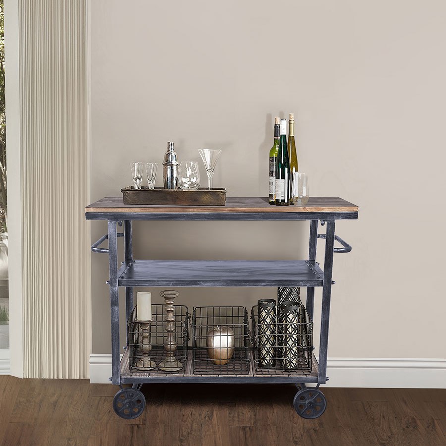 Reign Industrial Grey Kitchen Cart 1stopbedrooms
