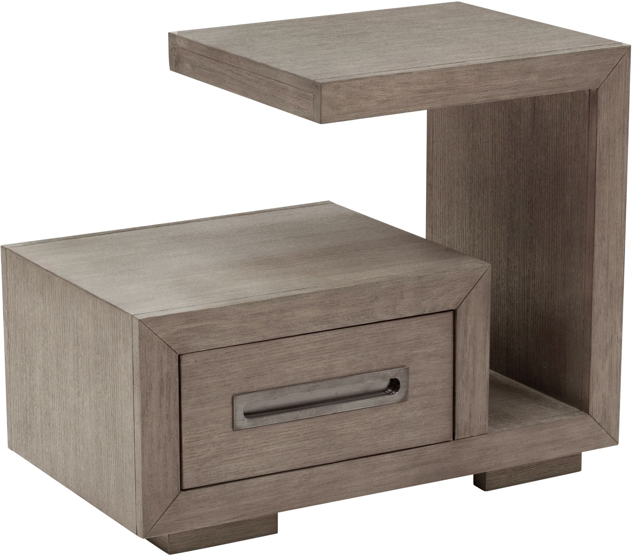 True Modern Natural Taupe 1 Drawer Cantilever Nightstand